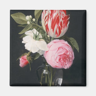 Flowers in a glass vase magnet