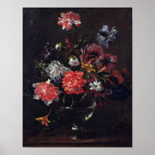 Flowers in a Glass Vase Poster