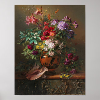 Flowers in a Greek Vase by J.J. van Os Poster