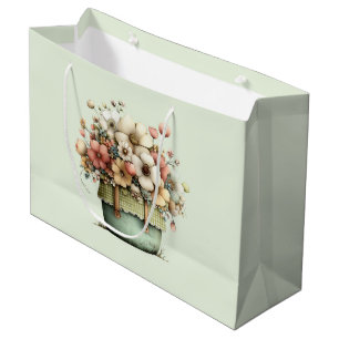 Flowers in a Pot Cosy Cute Large Gift Bag
