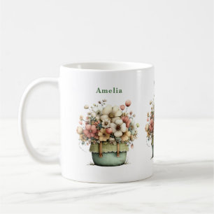 Flowers in a Pot Cosy Shabby Cute Coffee Mug