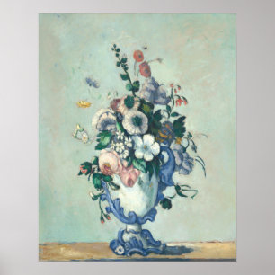 Flowers in a Rococo Vase - Paul Cézanne Fine Art Poster