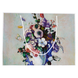 Flowers in a Rococo Vase, Paul Cezanne Large Gift Bag