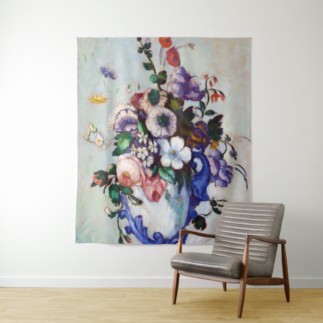 Flowers in a Rococo Vase, Paul Cezanne Tapestry (In Situ)