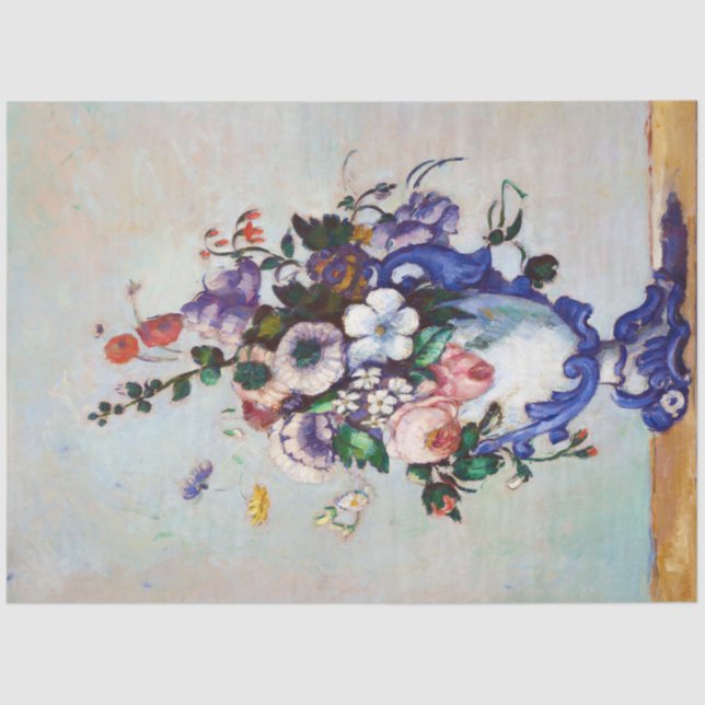 Flowers in a Rococo Vase, Paul Cezanne Tissue Paper (Front)