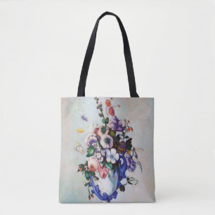 Flowers in a Rococo Vase, Paul Cezanne Tote Bag