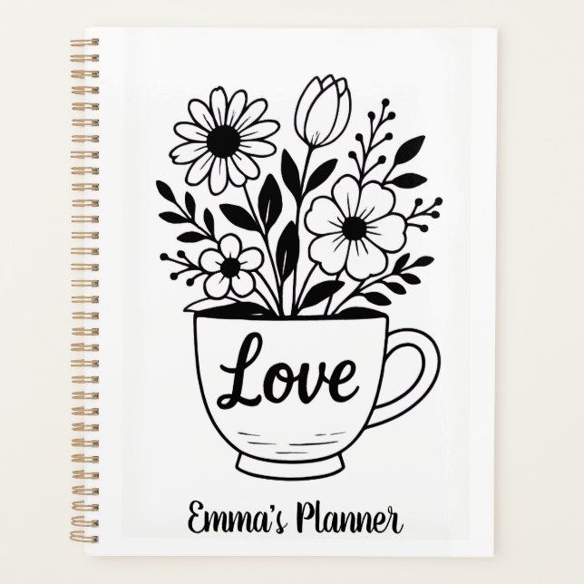 Flowers in a tea cup  planner (Front)