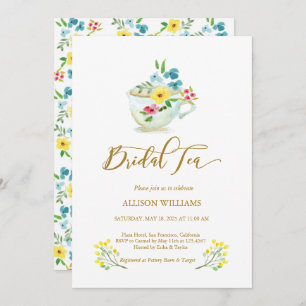 Flowers in a Teacup Bridal Shower Invitation