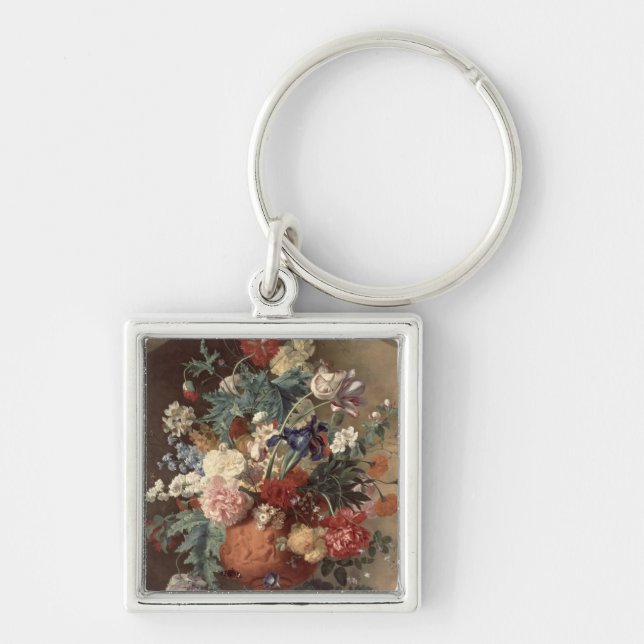 Flowers in a Terracotta Vase, 1736 Key Ring (Front)