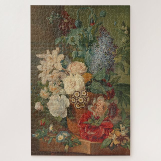 Flowers in a Terracotta Vase Dutch still life Jigsaw Puzzle (Vertical)