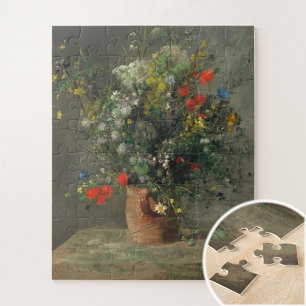 Flowers in a vase (2) by Auguste Renoir Jigsaw Puzzle
