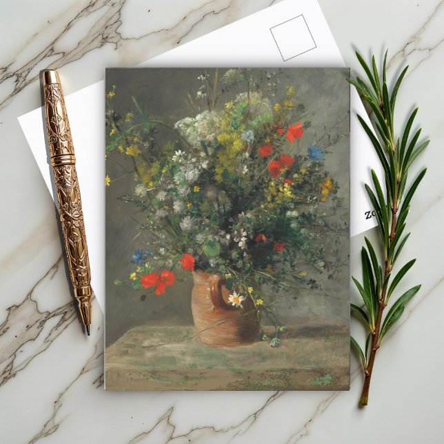 Flowers in a vase (2) by Auguste Renoir Postcard (Creator Uploaded)