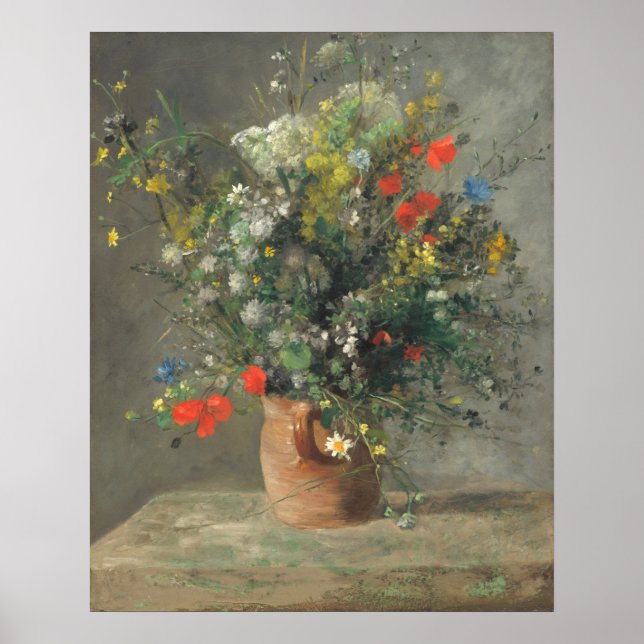 Flowers in a Vase - Auguste Renoir Fine Art Poster (Front)