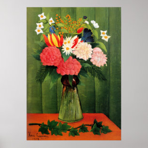 Flowers in a Vase by Henry Rousseau Poster