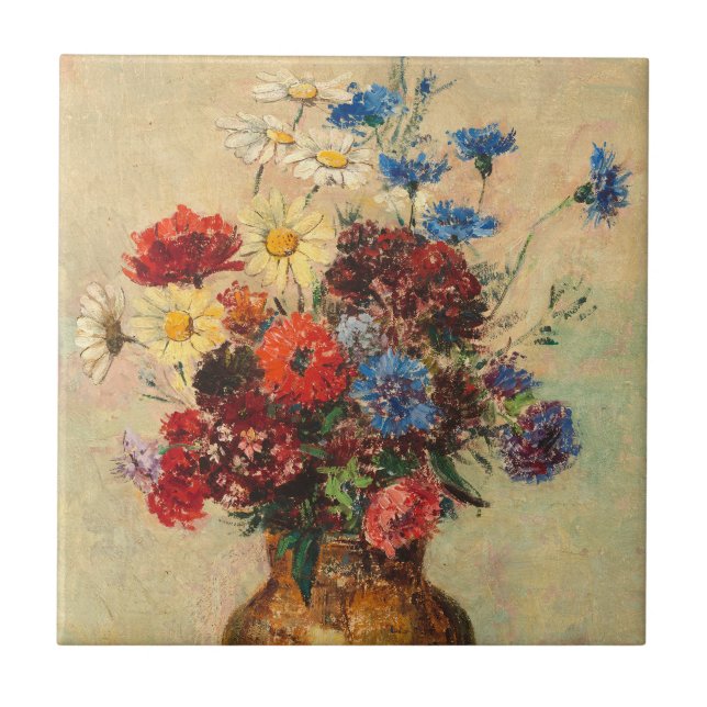 Flowers in a Vase, c.1910 Ceramic Tile (Front)