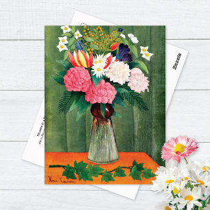 Flowers in a Vase Henri Rousseau Postcard