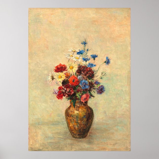 Flowers in a Vase - Odilon Redon Fine Art Poster (Front)