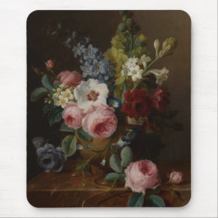 Flowers in a Vase on a Marble Ledge Mouse Pad
