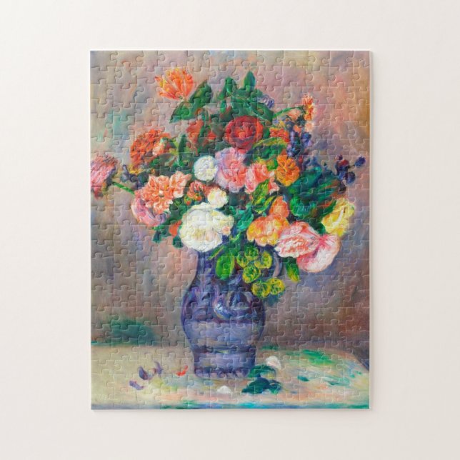 Flowers in a Vase Pierre Auguste Renoir painting Jigsaw Puzzle (Vertical)