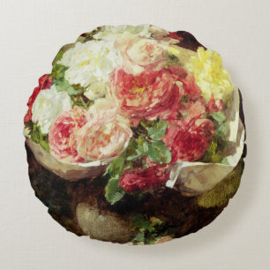 Flowers in a Vase Round Cushion