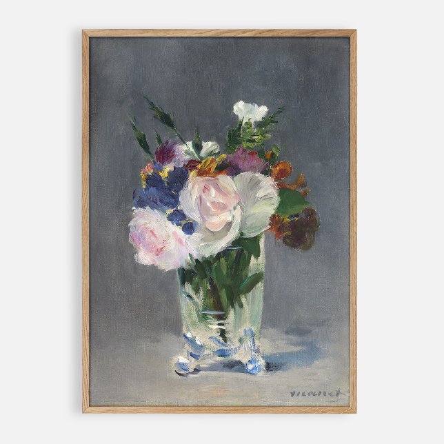 Flowers in a vase, vintage oil on canvas poster (Creator Uploaded)