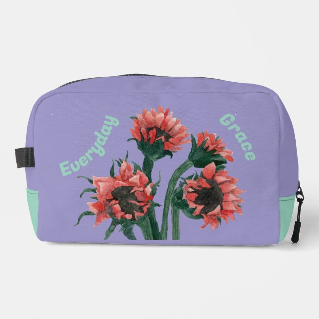 Flowers in a Vase Watercolor Dopp Kit (Front)