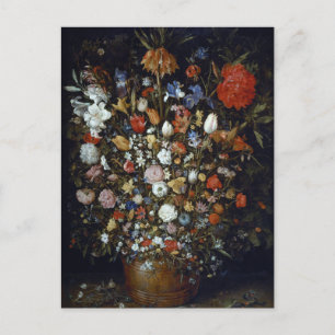 Flowers in a Wooden Vessel Jan Brueghel the Elder Postcard