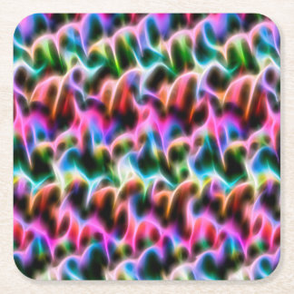 Flowers in abstract pastel colour square paper coaster