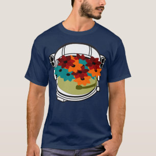 Flowers in an Astronaut Helmet Fun Spaceman appare T-Shirt