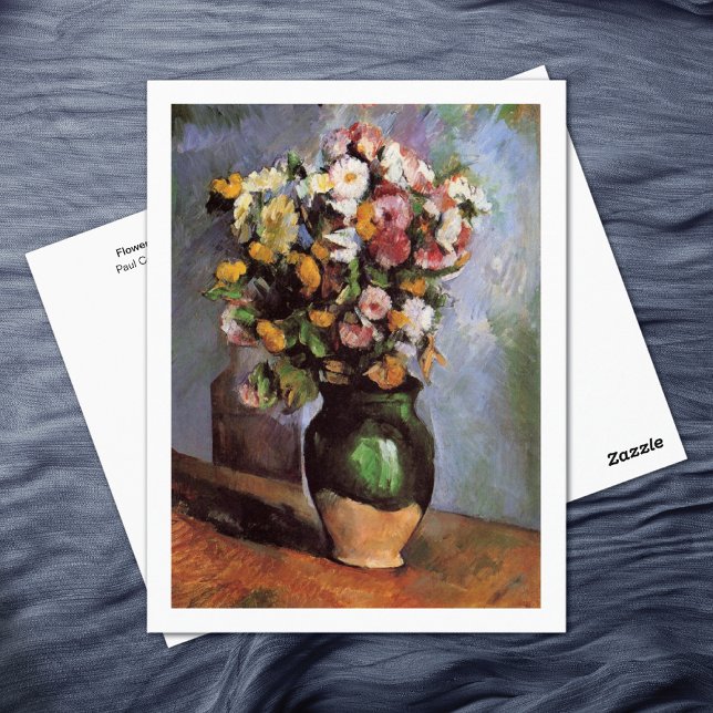 Flowers in an Olive Jar Paul Cezanne Postcard (Creator Uploaded)