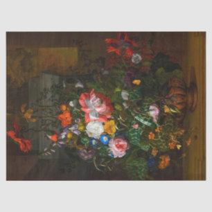Flowers in an Urn on a Stone Ledge, 1680 by Ruysch Tissue Paper