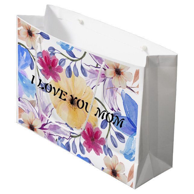 FLOWERS IN AQUARELA LARGE GIFT BAG (Front Angled)