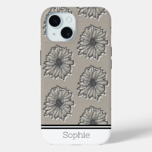 Flowers in Beige Custom iPhone 15 Case