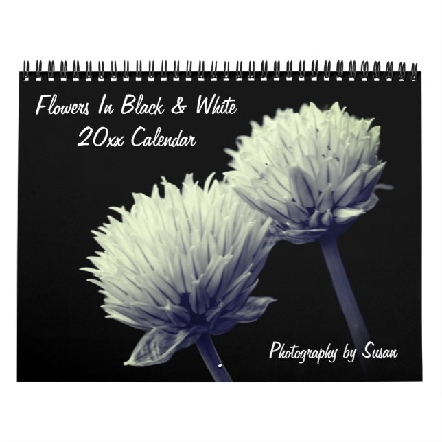 Flowers In Black And White Calendar (Cover)