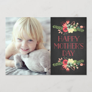 Flowers in Bloom   Chalkboard Mother's Day Card