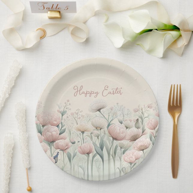 Flowers in Bloom Paper Plate (Wedding)