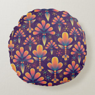 flowers in bloom round pillow