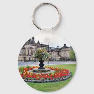 Flowers In Blossom In Front Of Turkish Baths In Ha Key Ring