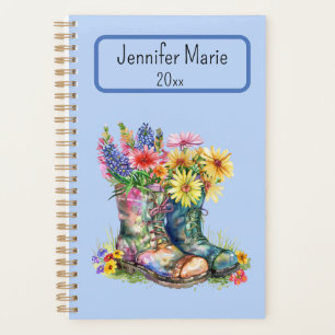 Flowers in Boots Personalise with Name, Year Planner