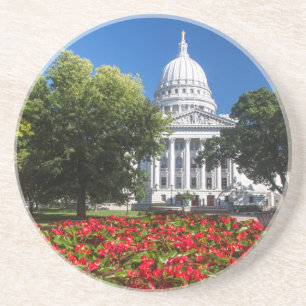 Flowers In Front Of State Capitol Building Coaster