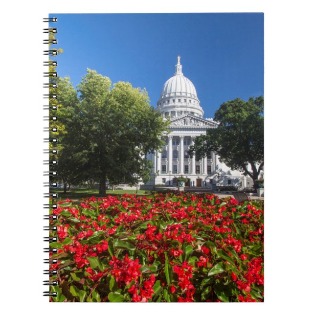 Flowers In Front Of State Capitol Building Notebook (Front)