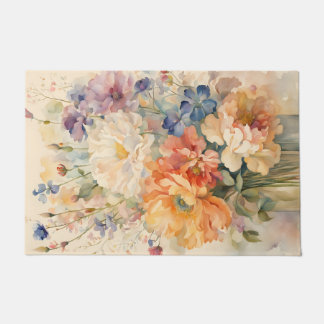 flowers in gardern bath mat