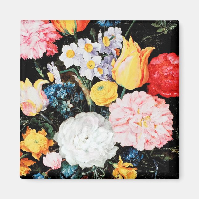 Flowers in Glass Vessel, Jan Brueghel the Younger Magnet (Front)