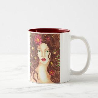 Flowers in Her Hair Mug 11oz (White/Maroon)