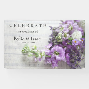 Flowers in lavender shades with music banner