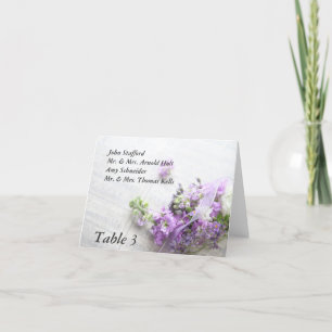 flowers in lavender shades with music table card