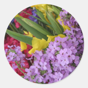 Flowers in Multiple Colours Classic Round Sticker