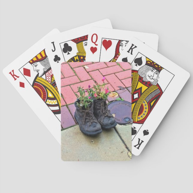 Flowers in Old Boots Playing Cards (Back)
