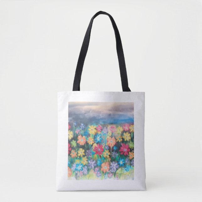 Flowers in Pastels - AI Expanded Tote Bag (Front)