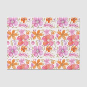 Flowers in Pink Orange Purple Tissue Paper